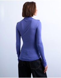 TOPSHOP - High Neck Viscose LS Top