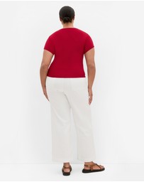 City Chic - Plus size Micro Brklyn Print Tee - red