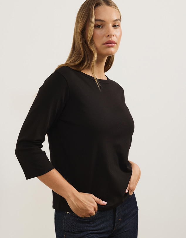 Atmos&Here - Cotton 3/4 Sleeve T-Shirt