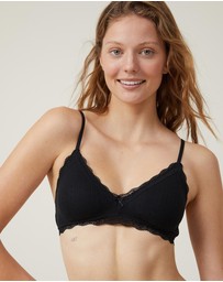 Cotton On Body - Organic Cotton Lace Padded Bralette