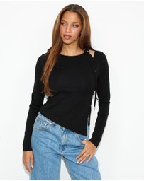 Dazie - Autumn Tie-Shoulder Top