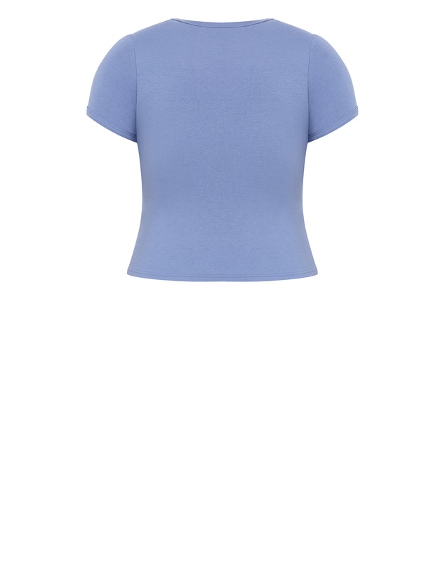 City Chic - Micro Game Day Print Tee - Blue