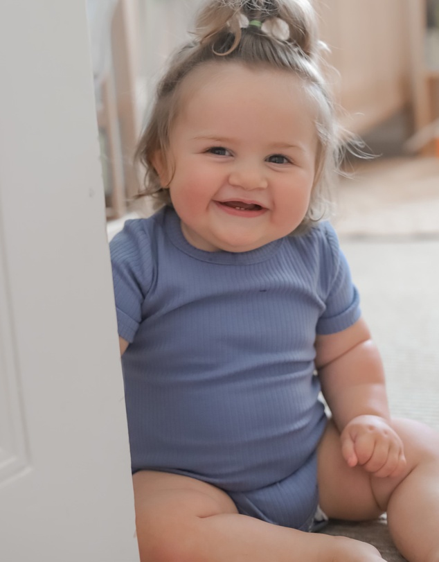 WITH LOVE FOR KIDS - BASICS Wide Ribbed Short Sleeve Onesie - Babies