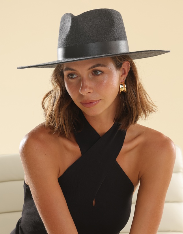 Morgan & Taylor - River Wool Fedora in Charcoal Black
