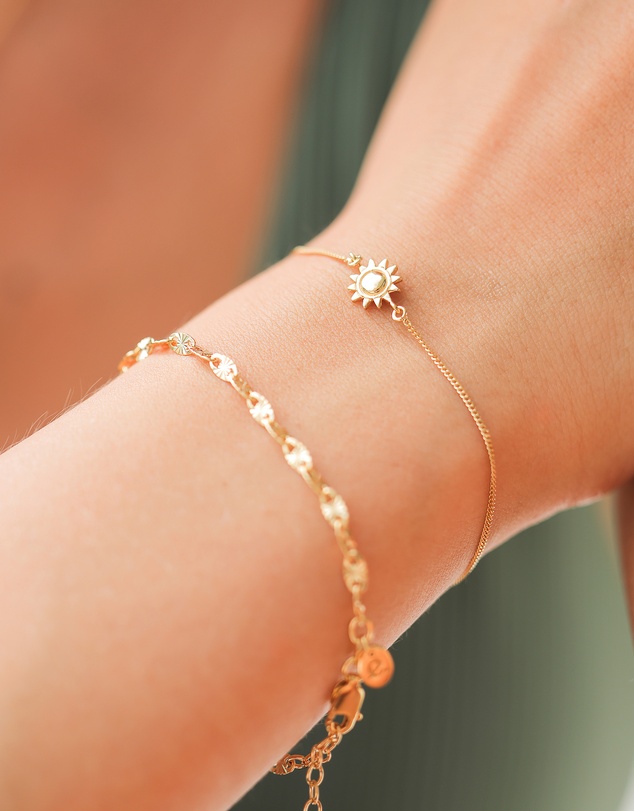 Elli Jewelry - Bracelet Sun 925 Sterling Silver Gold-plated