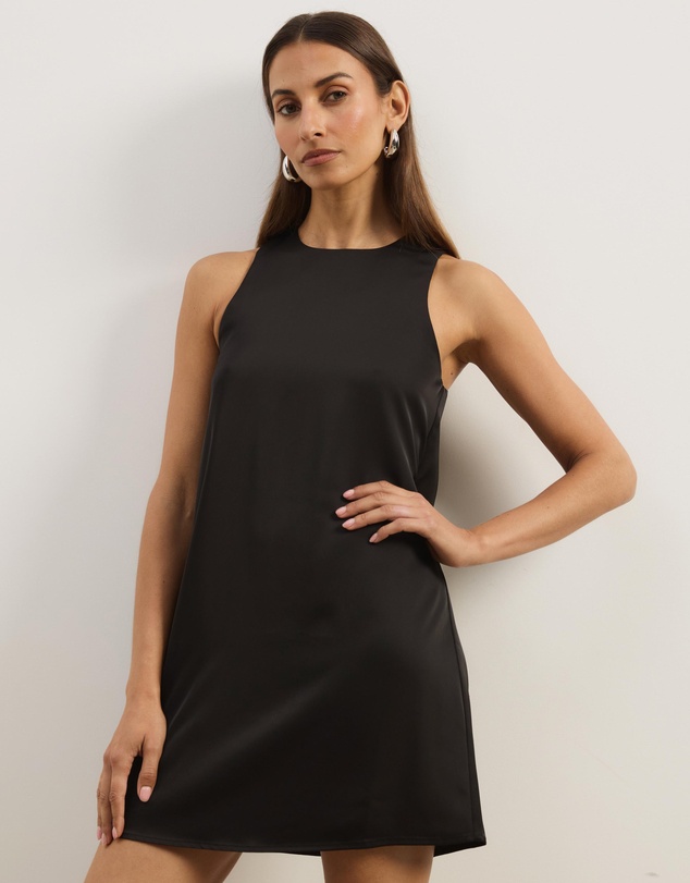 Atmos&Here - Skyla Satin A-Line Mini Dress