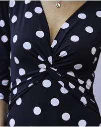 Sosandar - Spot Print Twist Front Dress