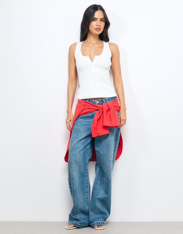 AERE - Ribbed Button Tank