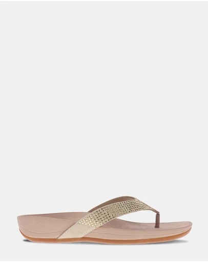 Mia Vita - Allora Toe Post Sandal - Champagne Rhinestone