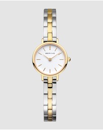Bering - Bering Classic Ladies 26mm White Dial Two Tone Metal Strap Watch