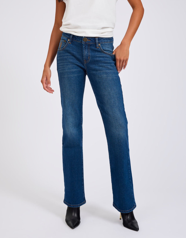 ONE TEASPOON - Alice Low Waist Bootcut Denim Jeans - Indigo Blue