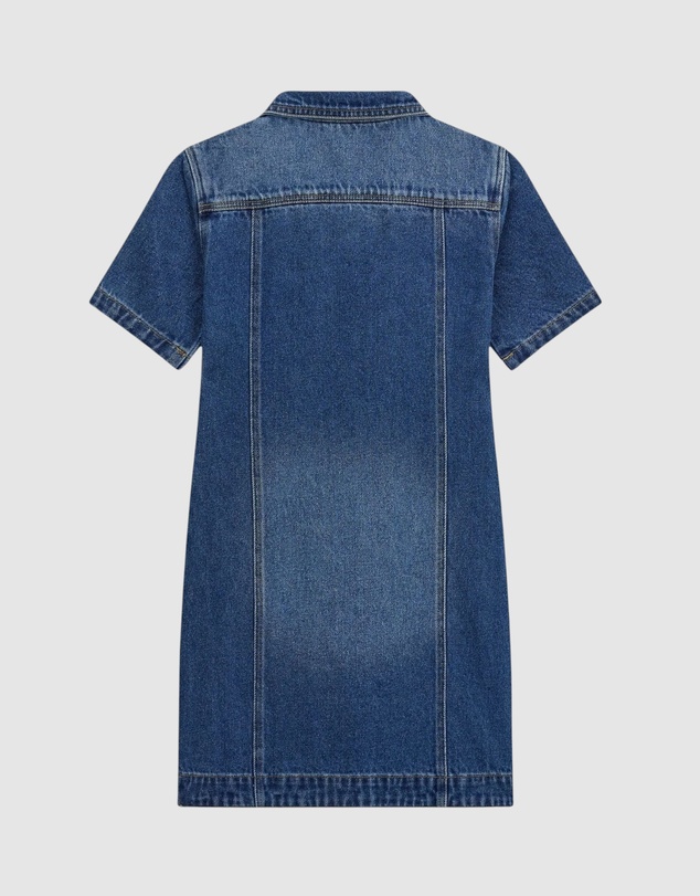 GUESS - Rhinestone Short Sleeve Denim Dress