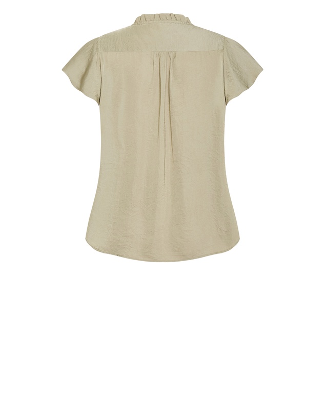 City Chic - Plus size Drama Queen Short Sleeve Shirt - sage