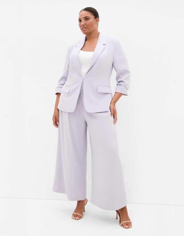 City Chic - Plus size Abbie Fully Lined Wide Leg Pant - lilac