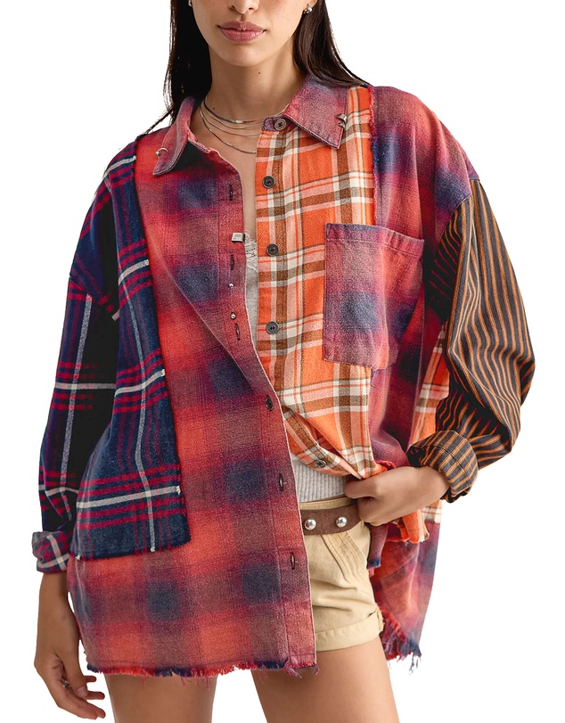 THE TALES - Reworked Pierced Flannel Shirt