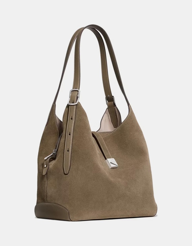 Kate Spade - Deco Pebbled Leather And Suede Large Shoulder Bag