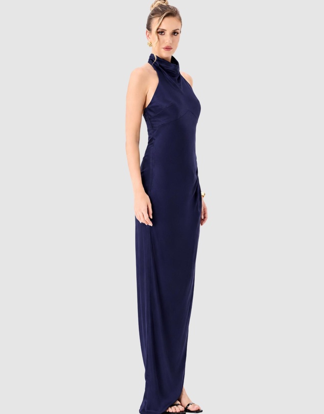 Bariano - Aaliyah High Neck Cowl Gown