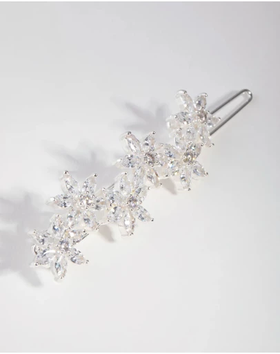 Lovisa - Silver Cubic Zirconia Flower Clip