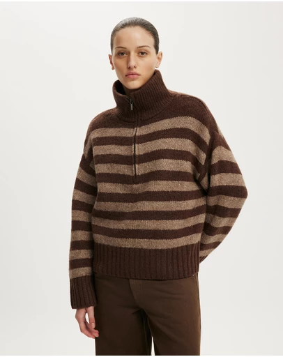 Cotton On - Luxe Funnel Zip Pullover