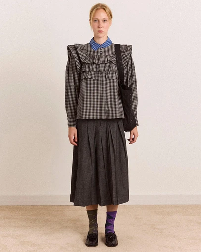 Damson Madder - Shay Mini Check Blouse
