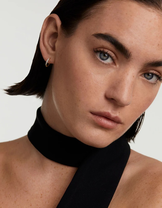 PDPAOLA - Diamonds and Gold Estella Mini Hoop Earrings