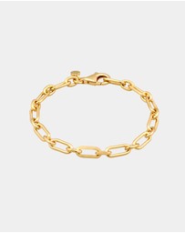 Elli Jewelry - Bracelet Women Basic Link Chain 925 Sterling Silver Gold Plated