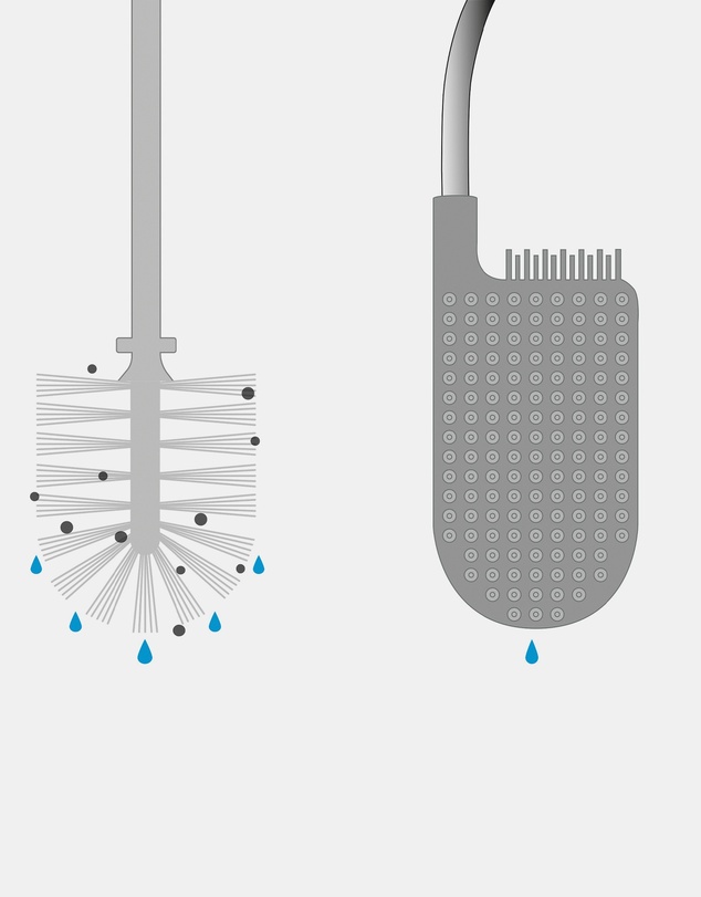 Joseph Joseph - Flex™ Lite Toilet Brush with Holder - Grey/White