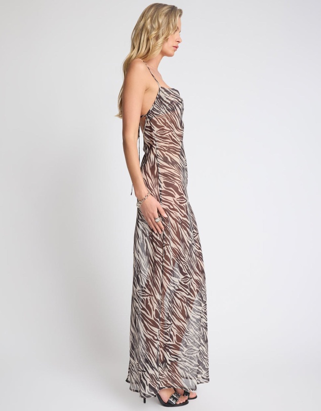 ONE TEASPOON - Jagger Maxi Slip Dress - Zebra Print