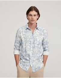 Oxford - Holloway Linen Blend Printed Shirt