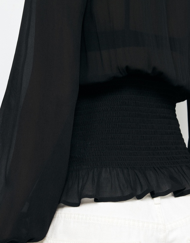 AERE - Balloon Sleeve Georgette Top