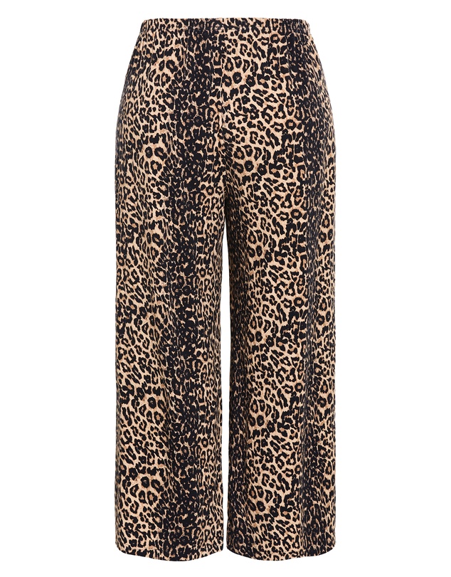City Chic - Plus size Arabella Leopard Print Pyjama Pant - stone