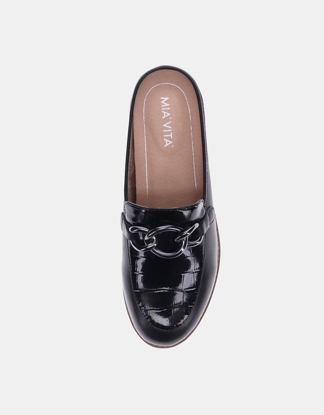 Mia Vita - Trudy Mule - Black/Black Croc