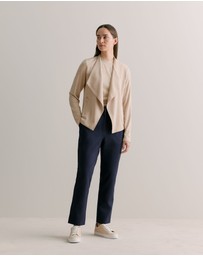 Trenery - Bamboo Viscose Marle Jacket in Oatmeal Marle