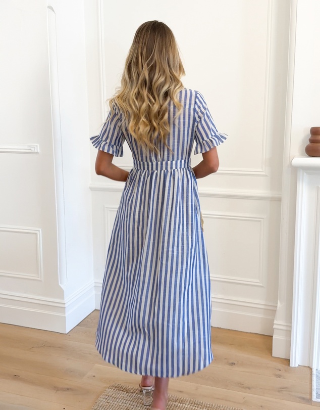 Esther & Co - Korbel Dress - Blue Stripe