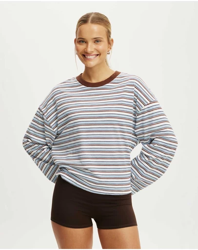 Cotton On Body Active - Long Sleeve Slub Graphic Crew