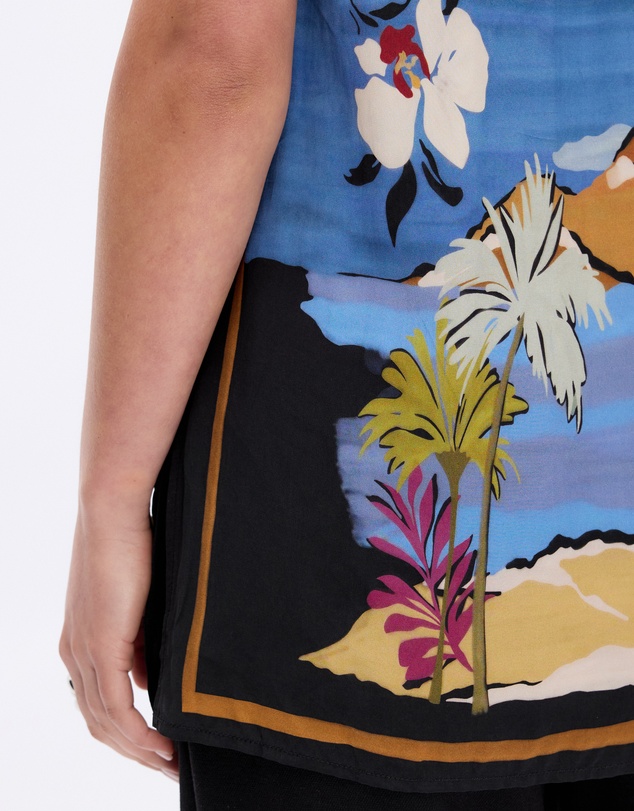 Minima Esenciales - Moonlit Palms Strapless Top