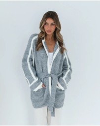 Esther & Co - Adelle Coatigan - Grey Print