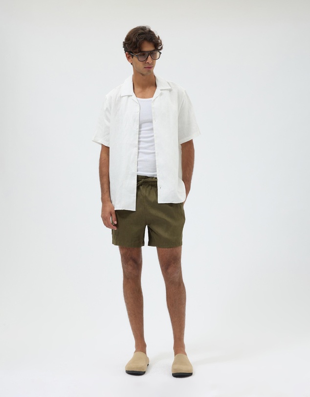 AERE - Euro Resort Linen Camp Collar Shirt