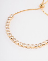Lovisa - Gold Plated Round Cubic Zirconia Toggle Tennis Bracelet