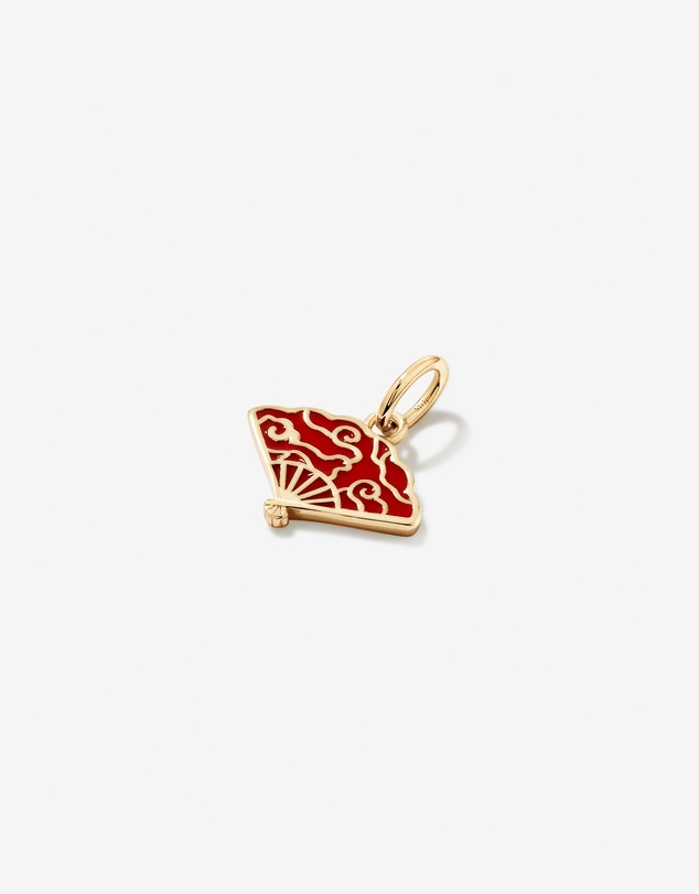 Michael Hill - Red Enamel Fan Pendant in 18kt Vermeil
