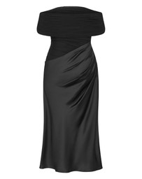 City Chic - Plus size Tati Off Shoulder Maxi Dress - black