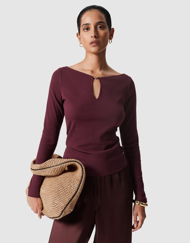 & Other Stories - Long-Sleeve Keyhole Top