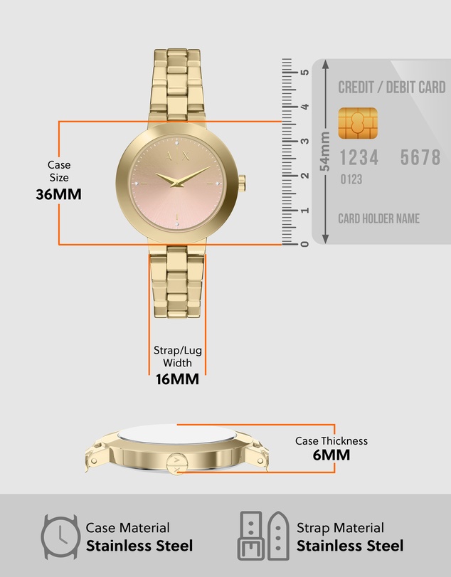 Armani Exchange - Gold Tone Analogue Watch