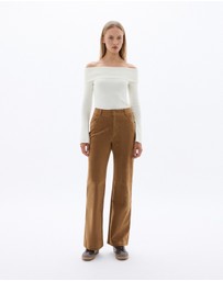 Dazie - Do Your Thing Faux Suede High Waisted Straight Leg Pants