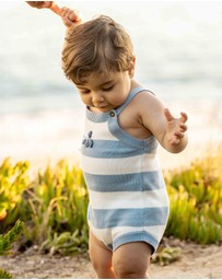 Bebe by Minihaha - Axel Organic Stripe Knitted Bodysuit - Babies