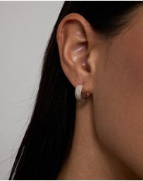 Michael Hill - Reversible Huggie Earrings With Cubic Zirconia In Sterling Silver