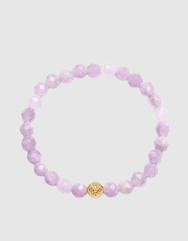 Nialaya Jewellery - Wristband with Amethyst Lavender and Gold