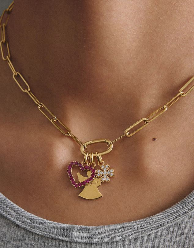 THOMAS SABO - Gold-Plated Four-Leaf Clover Charm with White Zirconia