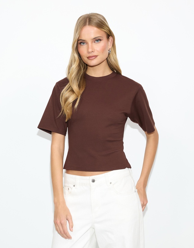 Dazie - Agnes Cinched Short Sleeve Tee