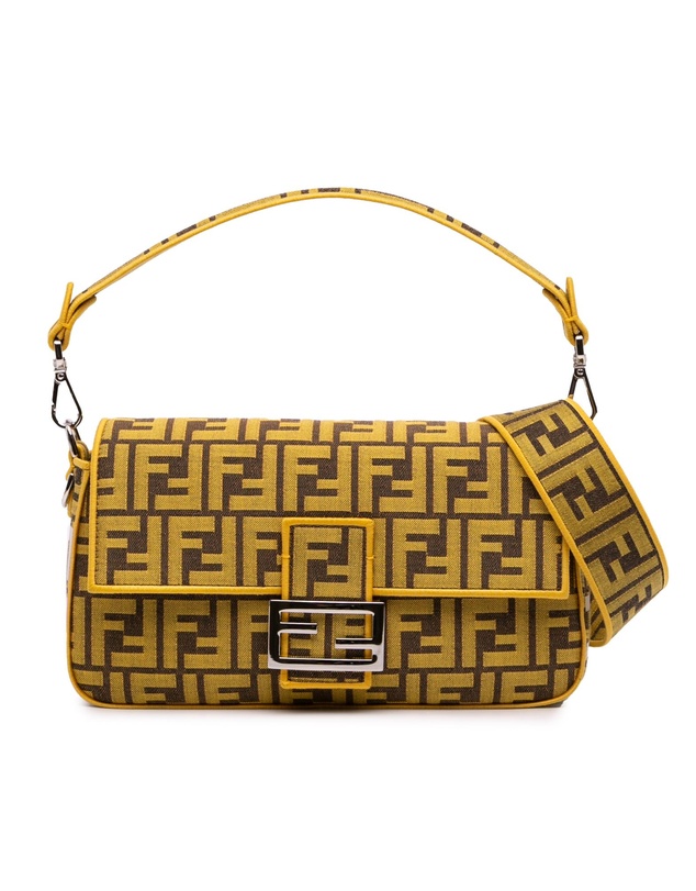 Pre-Loved by Azura Reborn - Pre-Loved fendi Patterned Textile Shoulder Bag with Adjustable Strap and Clasp Closure